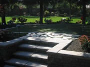 Concrete steps and putting greens